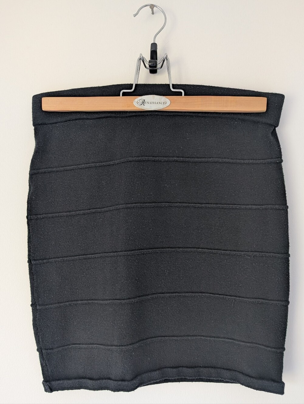 Y2K Bodycon Pencil Bandage High Waist Skirt Black Stretchy Office Siren Sz M (6)